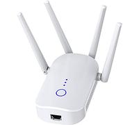 Transceptor de señal de WiFi Home Wireless Extender 1200 M Dispositivo de relé de Doble frecuencia 4 × 2dbi Antena Externa de Alto Rendimiento Enrutador de Internet Inteligente,Blanco