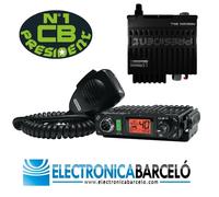 Radio CB President Bill II ASC, VOX, Roger Beep, Scan, 4W, 12 V Mejorado con filtros de Ruido NB, ANL y Hi - Cut, Nero