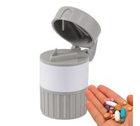 TRANSCURA DE LA PABLETA - Cortador de píldoras de 4 en 1 con almacenamiento y taza | Pulverizador de molinillo de píldoras para personas mayores y mascotas, caja de pastillas portátiles con taza para