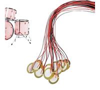 Transductor piezoeléctrico, Sensor de sonido del disparador del micrófono de contacto 35 mm 15 piezas, Trigger Buzzer Piezo Elements para instrumento acústico, pastilla de ukelele