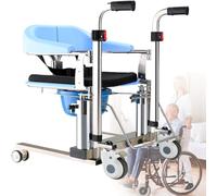 Transferencia de Elevador de Pacientes para el Hogar, Silla Silla de Transporte Portátil con Ayuda para Elevador de Autos, Silla de Ruedas Ligera para Baño Cuidadores, Altura del Asiento Ajustable