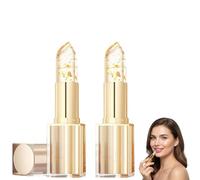 Transferproof Clear Color Changing Lipstick for Women, Gold Crystal Ph Color Changing Lipstick for Auto Tints on Contact, Moisturizing Long Lasting Lip Balm