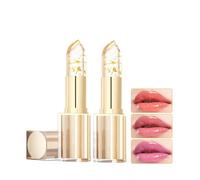 Transferproof Color Changing Lipstick - Changing Lipstick Gold Foil For Women Long-Lasting 24 Hours, Gold Foil Moisturizing Glossy Shine Lip Gloss, Warm Change Moisturizing Transparente Lip Balm (2)