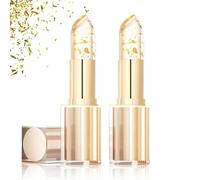 Transferproof Color Changing Lipstick - Color Changing Lipstick Gold Foil for Women Long-Lasting 24 Hours, Gold Foil Moisturizing Glossy Shine Lip Gloss, Warm Change Moisturizing Lip Balm (2Pcs, 3.5g)