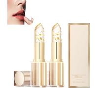Transferproof Color Changing Lipstick, Hardpointing Color ChangingLipstick - ColorChanging Lipstick Gold Foil for Women Long-Lasting 24 Hours, Gold Foil Moisturizing Glossy Shine Lip Gloss (2pcs)