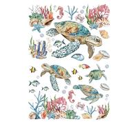 Transfers y Adhesivos para Muebles y Manualidades, Decoración del Hogar DIY Patrones de Tortugas Utilizados en Madera Vidrio Metal Lienzo Porcelana Papel Plástico, 2 Diseños 30*43cm, Mundo Submarino