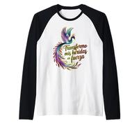 Transforma Mis Heridas en Fuerza Superación y Resiliencia Camiseta Manga Raglan