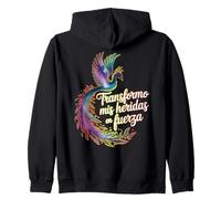 Transforma Mis Heridas en Fuerza Superación y Resiliencia Sudadera con Capucha