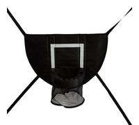 Transforma tu cama de salto en una cancha de baloncesto, aro ajustable para niños y adultos, perfecto para jugar en interiores y exteriores (negro)