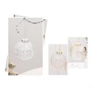 Transforma tu espacio esta temporada con un juego completo de 9 adornos de Navidad de plástico transparente para árboles y coronas (blanco)