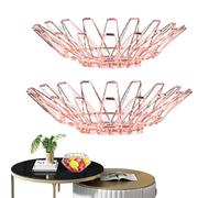 transformable decorativa multiusos | 2 cestas de frutas plegables de alambre de metal para cocina, sala de estar, oficina, estante de picnic, camping