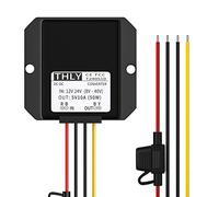 Transformador 8-40v a 5v，Convertidor 8-40v a 5v 10A 50W Adaptador de Corriente con Fusible Impermeable, Transformador de CC para Electrónica de Automóvil Camión Vehículo