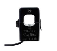 Transformador de corriente de núcleo dividido con abrazadera, 30 A/30 mA, 40 A/40 mA, 50 A/50 mA, 100 A/100 mA, 1000:1, 2000:1, KCT16(60A)