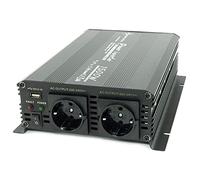 Transformador de tensión 24 V 1500 3000 W 230 V - Inversor para la conexión móvil de electrodomésticos … Negro