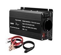 Transformador Inversor 1000 W 1500 W con Onda Sinusoidal Pura 12 V 220 V Enchufe UE/Onu Frecuencia 50 Hz 60 Hz Convertidor con LED 3,1 A Doble USB Transformador Solar Coche(1500W 12v 60hz EU)