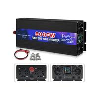 Transformador Inversor Coche CC 12 V 24 V 48 V A CA 220 V Convertidor Onda Sinusoidal Pura Doble Enchufe UE 4000 W 5000 W 6000 W(24V,220V 50hz,6000W (Rated 3000W))