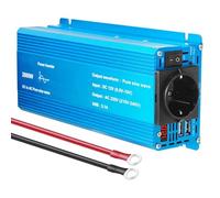 Transformador Inversor Corriente para Coche 1200 W Y 2000 W Onda Sinusoidal Pura CC 12 V/24 V - CA 110 V/220 V para Portátil Ventilador Hervidor Agua Convertidor Solar(2600 Peak,Universal 220V)
