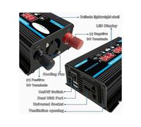 Transformador inversor de potencia, convertidor de CC a CA de onda sinusoidal pura de 12 V a 220 V/240 V, 4000 W con control remoto inalámbrico para