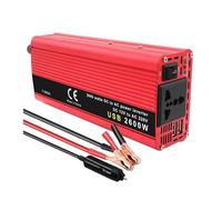 Transformador Inversor Potencia Máxima 2600 W CC/CA 12 V CA/220 V para Coche Enchufe Universal con Luz LED Fuente Alimentación Portátil(2600W Red)