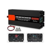 Transformador Inversor Solar De Onda Sinusoidal Pura 5000W 6000W 4000W Doble Enchufe Europeo 24V DC 12V 48V A AC 220V 50Hz 60Hz Convertidores Voltaje Inversor Convertidor