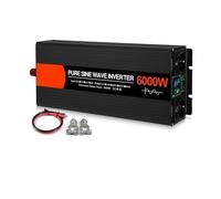 Transformador Inversor Solar Onda Sinusoidal Pura 4000 W 5000 W 6000 W con Doble Enchufe Europeo Convertidor Voltaje CC 12 V 24 V 48 V A CA 220 V 50 Hz 60 Hz(48V (40V-60V),220V 60Hz,6000W)