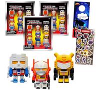 Transformers Bolsa ciega para regalos de fiesta para niños, paquete con 3 paquetes misteriosos con figuras de clip para bolsa y calcomanías, más | Suministros de fiesta de cumpleaños de Transformers