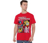Transformers Camiseta Unisex Unisex de Transformers Generations, diseño Retro heroico de Autobot Grid, Camiseta roja, Rosso, 3XL