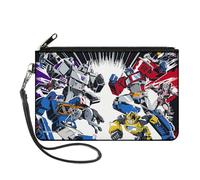 Transformers - Cartera con cremallera, Transformers Decepticon y Autobots Batalla, negro y blanco, lona, Varios colores, L, Casual