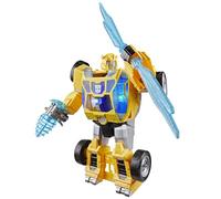 Transformers CYBERWORLD, Bumblebee Chispa de Poder, Energon Surge | Figura de acción de 28 cm con Luces y Sonidos | Rápida conversión de Robot en vehículo | 6+