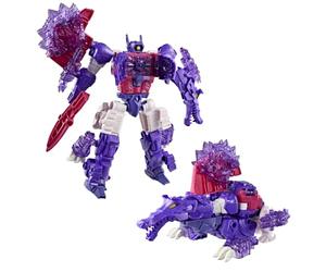 Transformers CYBERWORLD, Shockwave, Figura de acción Ultimate Cyber Changers Energon Surge | Conversión rápida en Dinosaurio | Juguetes Robot para niños y niñas a Partir de 6 años