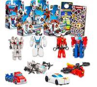 Transformers Earthspark - Juego de figuras de acción - Paquete con 4 juguetes con Wheeljack, Optimus Prime, Megatron, Terran Twitch Plus, más | Figuras de Transformers para niños y niños