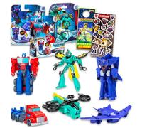 Transformers Earthspark - Juego de juguetes - Paquete con 3 figuras de acción con Optimus Prime, Chaos Terran, Soundwave Plus, más | Figuras de acción de Transformers para niños y niños