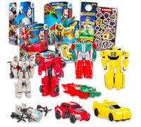 Transformers Earthspark - Paquete de figuras de acción - Paquete con 4 juguetes con Bumblebee, Skullcruncher, Megatron, Elita Transformers Plus, más | Figuras de Transformers para niños y niños