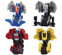 Transformers EarthSpark Tacticon - Juego de 4 minifiguras de acci n de robot que se convierten en un solo paso, juguetes interactivos para ni os
