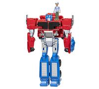 Transformers Figuras EarthSpark - Figura Cambiador de Giro Optimus Prime de 20 cm con Figura de Robby Malto de 5 cm - A Partir de 6 años