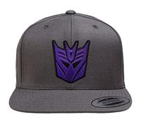 Transformers Licenciado Oficialmente Decepticon 3D Patch Premium Snapback Cap (Gris Oscuro), One Size