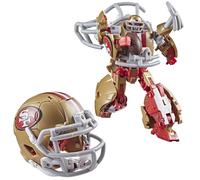 Transformers NFL San Francisco 49ers Goldrush, Figura de acción de Robot de 5.5 Pulgadas Que Cambia al Casco, Juguetes de fútbol coleccionables, 8+
