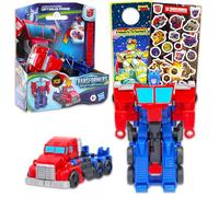 Transformers Optimus Prime - Figura cambiadora de vueltas - Paquete con calcomanías Optimus Prime Earthspark de 1 paso y más | Transformers Earthspark figura de juguete
