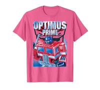 Transformers Optimus Prime Portrait Camiseta, Hombre, Rosa Jaspeado, 3XL