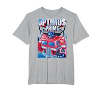 Transformers Optimus Prime Portrait Camiseta, Hombre Tallas Grandes, Gris Jaspeado, 2X Alto