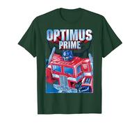 Transformers Optimus Prime Portrait Camiseta, Hombre, Verde Bosque, L