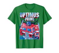 Transformers Optimus Prime Portrait Camiseta, Hombre, Verde Kelly, XL