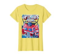 Transformers Optimus Prime Portrait Camiseta, Mujer, Limón, XL