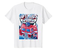 Transformers Optimus Prime Portrait Camiseta, Niños, Blanco, 12 años