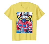Transformers Optimus Prime Portrait Camiseta, Niños, Limón, 12 años