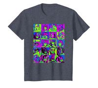 Transformers Transformer Squares Neon Camiseta, Niños, Azul Jaspeado, 10 años