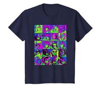 Transformers Transformer Squares Neon Camiseta, Niños, Azul Marino, 4 años