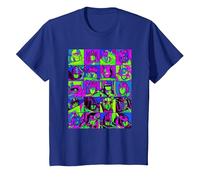 Transformers Transformer Squares Neon Camiseta, Niños, Azul Real, 4 años