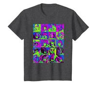 Transformers Transformer Squares Neon Camiseta, Niños, Jaspeado Oscuro, 4 años