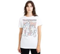 Transformers Transformers Generations Collegiate Bumblebee and Optimus - Camiseta para Mujer, Color Blanco, Blanco, XXL